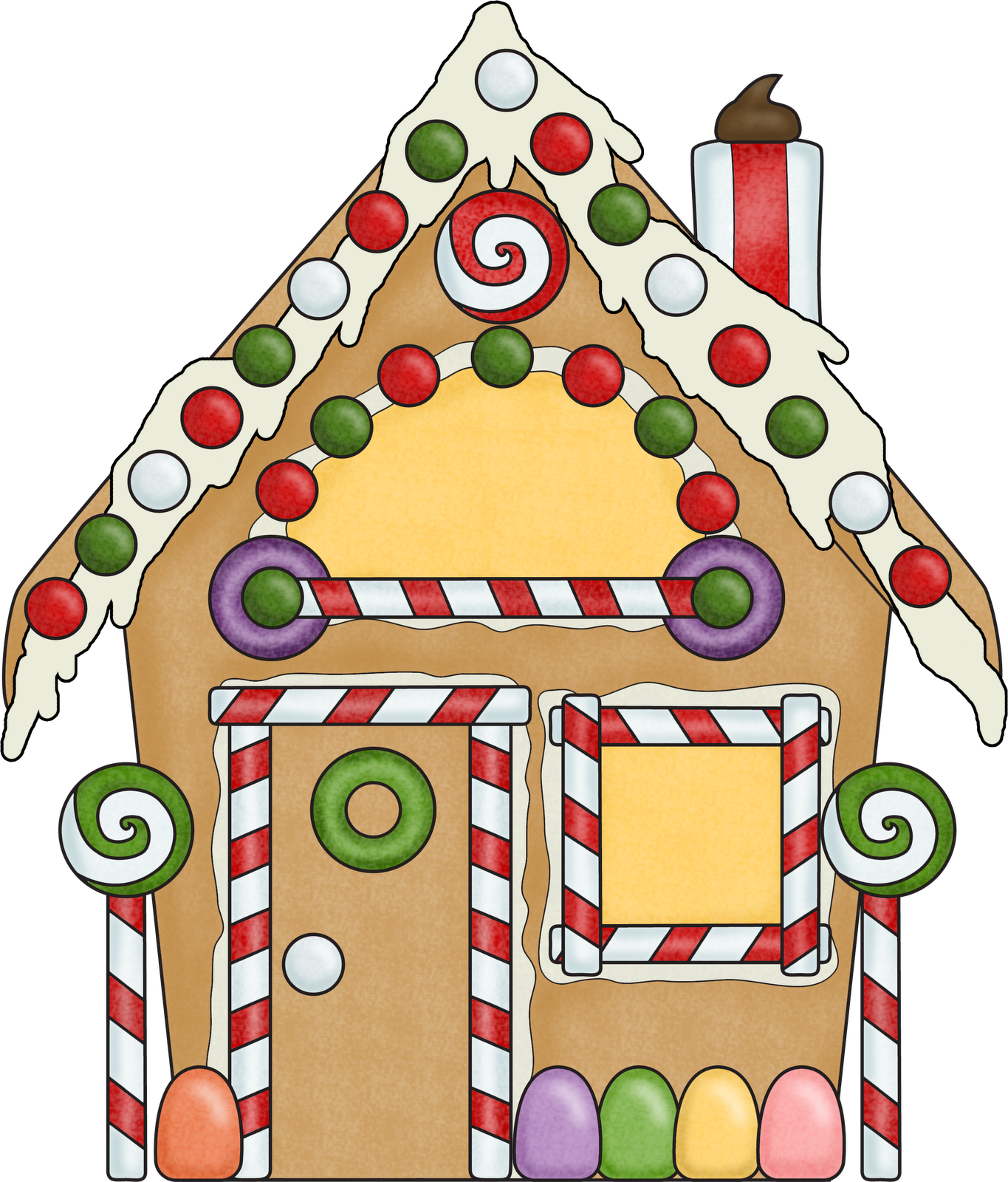 Interior Designs Clipart House Outline - Gingerbread House Clipart Free (1365x1600), Png Download