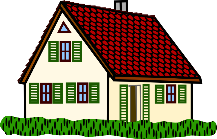 Roof Clipart Simple House Outline - Houses Clipart (748x479), Png Download