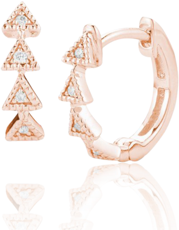 Triangle Kadi Earring- Rose Gold - Alkemistry Diamond Triangle 14ct Rose-gold Diamond (600x600), Png Download