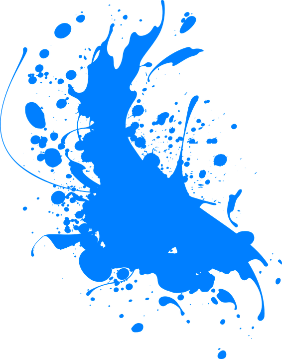 Dark Blue Splash Ink Clip Art At Clker - Paint Splatter Clipart (566x720), Png Download