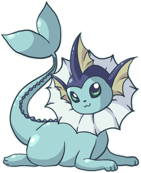 Png Photo - Vaporeon Laying Down (600x678), Png Download