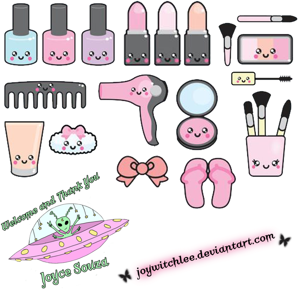 Makeup Transparent Kawaii - Make Up Kawaii Png (1000x1000), Png Download