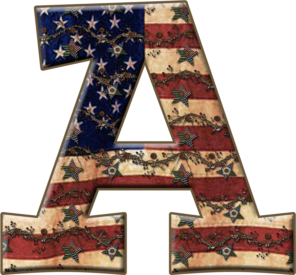 Alfabeto Con Bandera De Usa Vieja - Bandeira Do Estados Unidos (350x350), Png Download