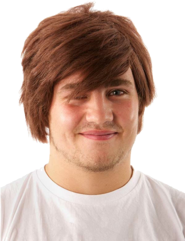 Jokers Masquerade Men's Brown Wig (366x580), Png Download