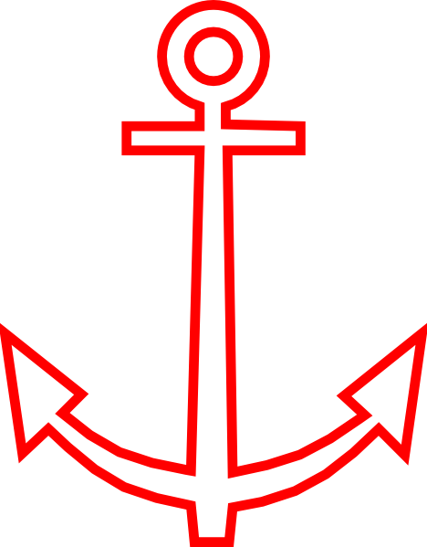 Red Anchor Png - Red Anchor Outline (468x599), Png Download
