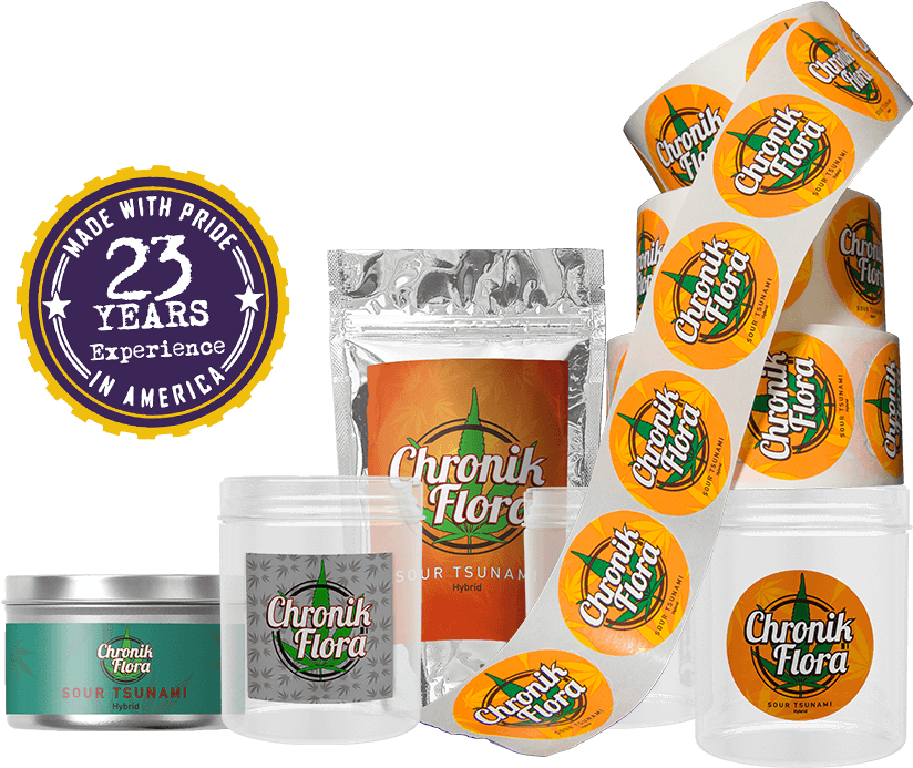 Cannabis Labels On Mylar Bags And Jars - Orange (1024x768), Png Download