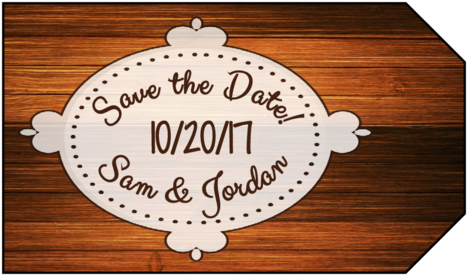 Wood Grain "save The Date" Gift Tag - Save The Date (500x308), Png Download