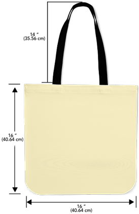 Lemons & Weed Tote - Measurements Of A Tote Bag (326x452), Png Download