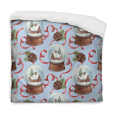 Watercolor Pattern With Illustration Of Snow Globe - Briarwood Lane Christmas Time Garden Flag (400x400), Png Download
