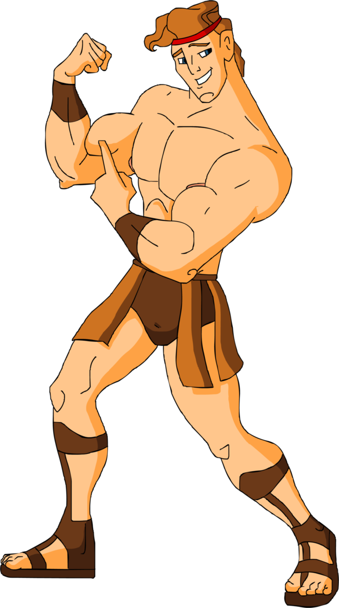 Shirtless Muscular Hercules By Hercules4disney - Disney Hercules Shirtless (667x1196), Png Download
