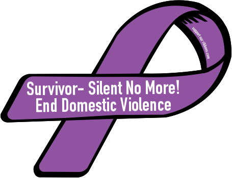 Silent No More Domestic Violence Ribbon - National Cancer Survivors Day Ribbon (455x350), Png Download