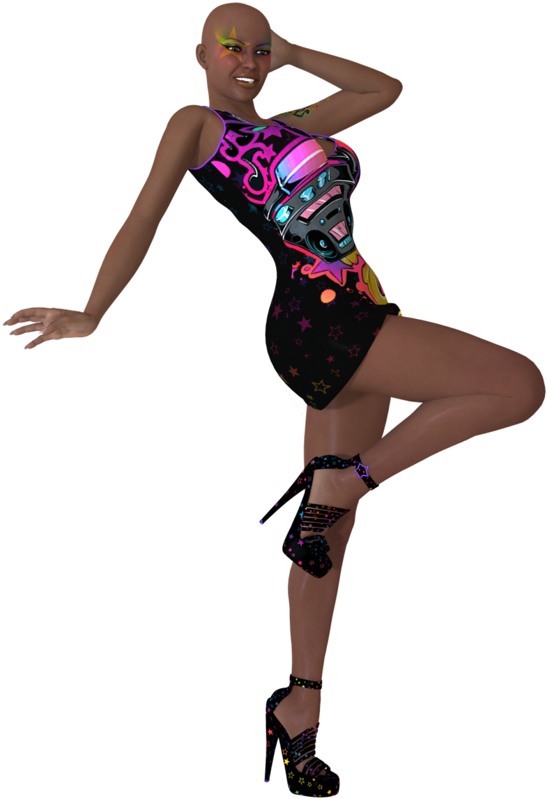 3d Girl, Ns/84, Laptop Photos - 80s Girl Png (900x1170), Png Download