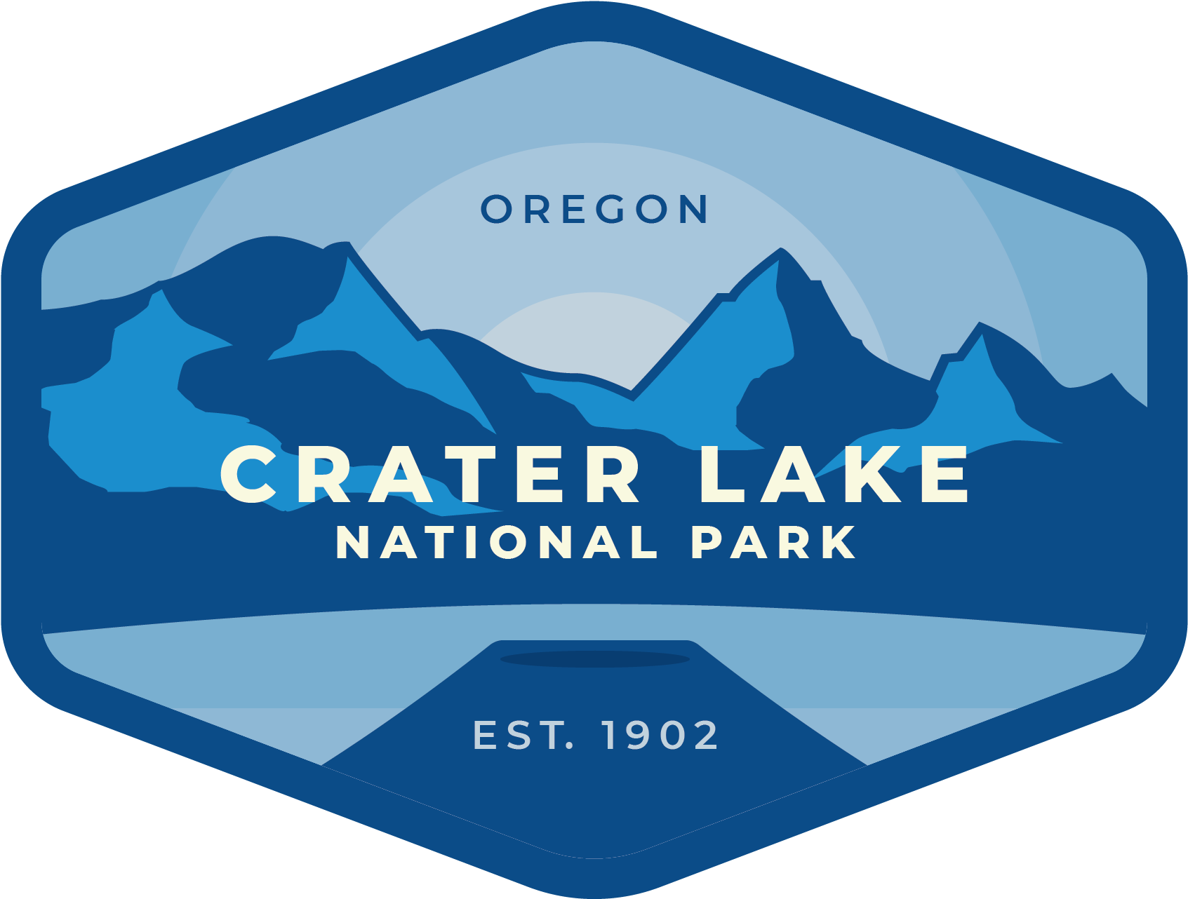 Crater Lake Vinyl Sticker - Illustration (1728x1728), Png Download