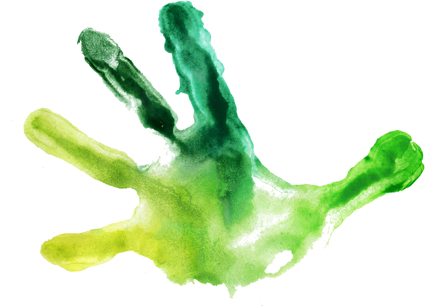 Green Handprint Transparent (1819x1344), Png Download