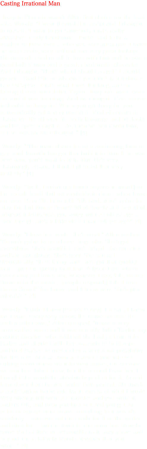 Casting Irrational Man -joaquin Phoenix Wasn't Allen - Black-and-white (495x1505), Png Download