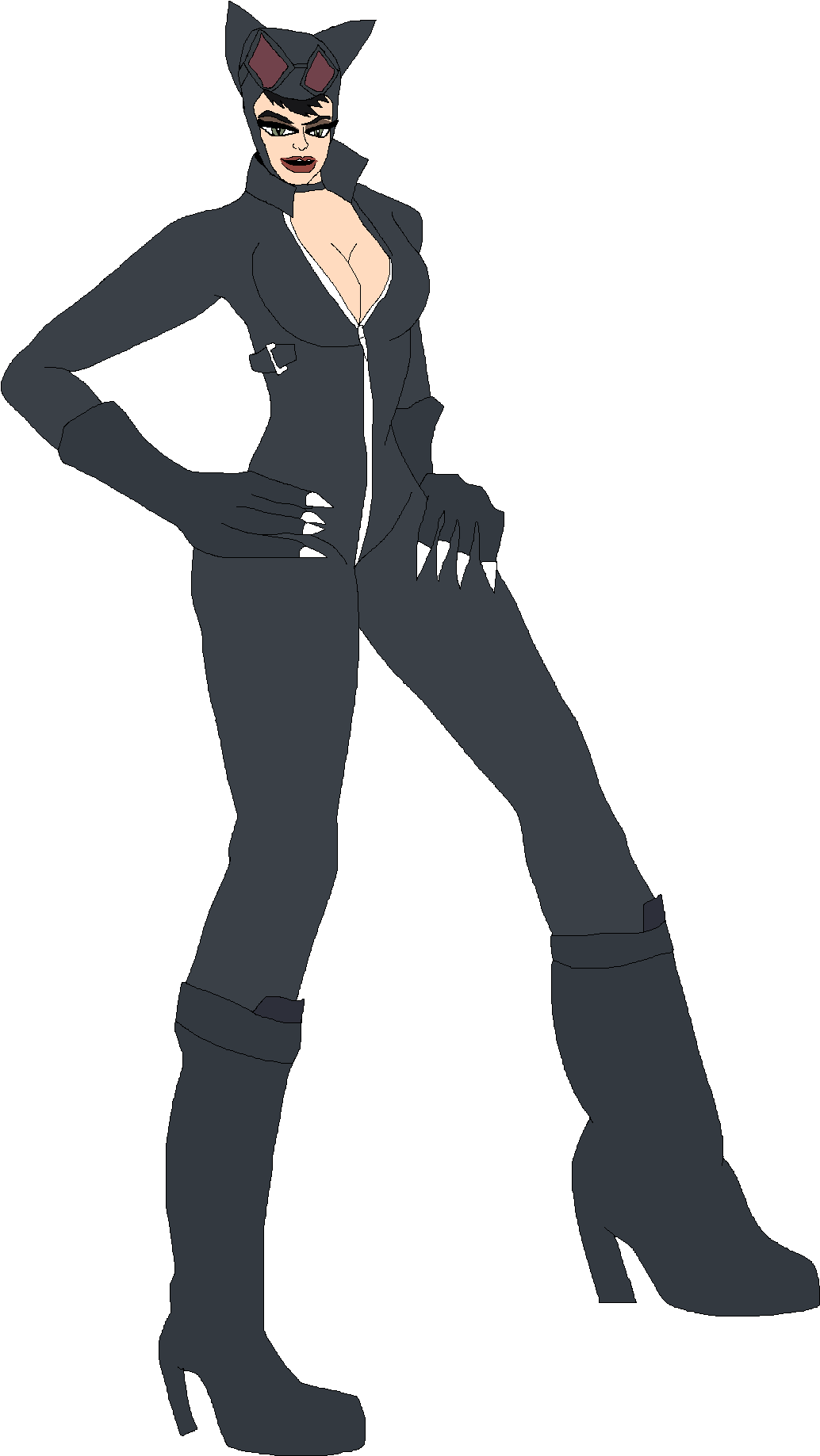 Catwoman - Knee-high Boot (1052x1848), Png Download
