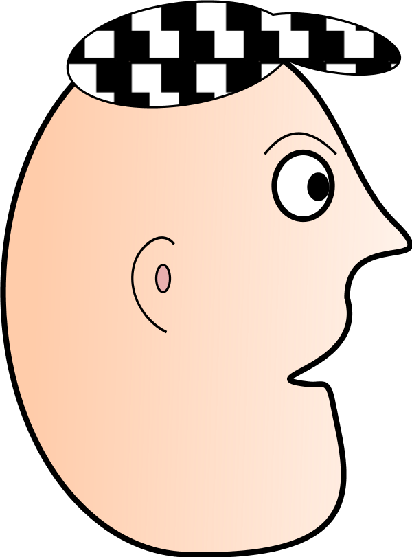 Cartoon Man Face Profile Wearing Cap - Clip Art (600x811), Png Download