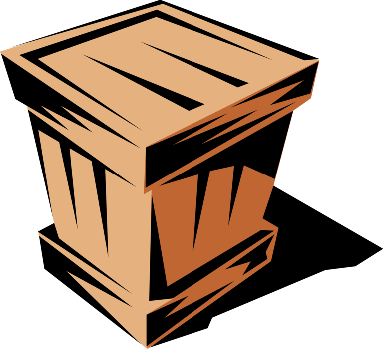 Clip Art Royalty Free Library Podium Vector Wooden (768x700), Png Download