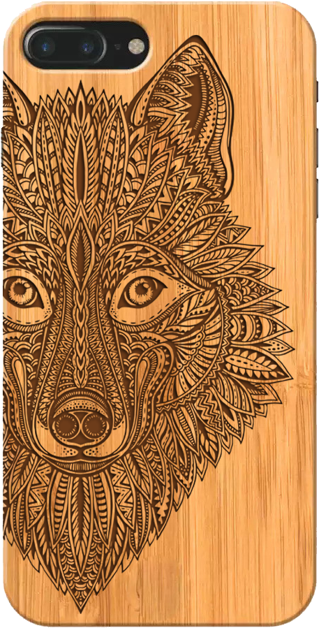 Wolf Face Wooden Phone Case - Mobile Phone Case (900x900), Png Download