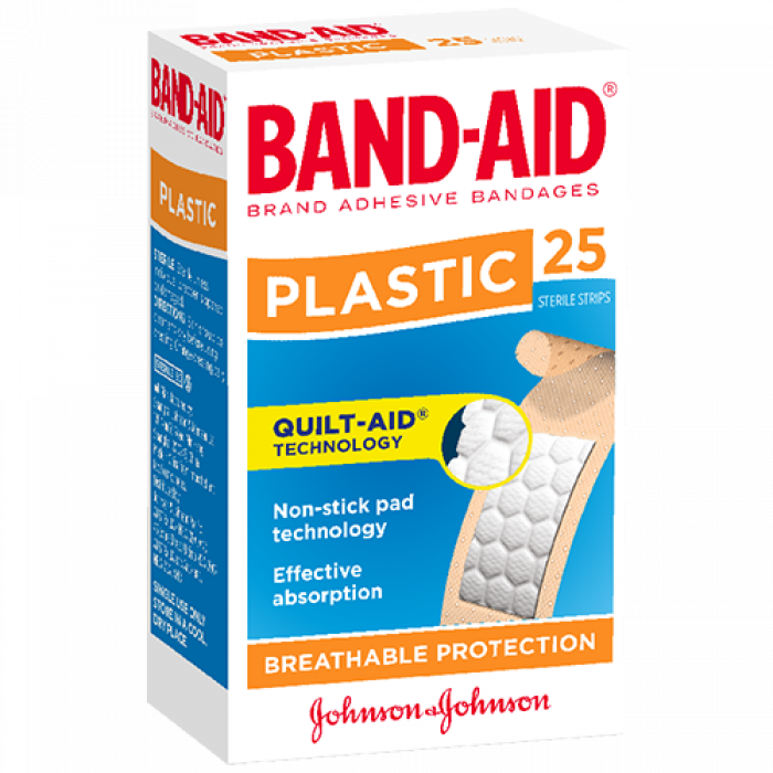 Band-aid Plastic Strips 25 Pack - Band Aid (700x700), Png Download
