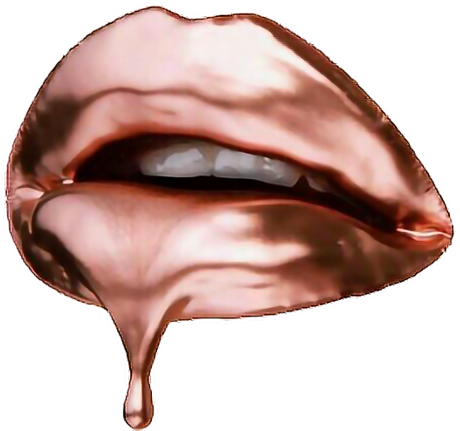 #dripping #rosegold #lips #kiss #lipstick - Rose Gold Lips (1024x853), Png Download