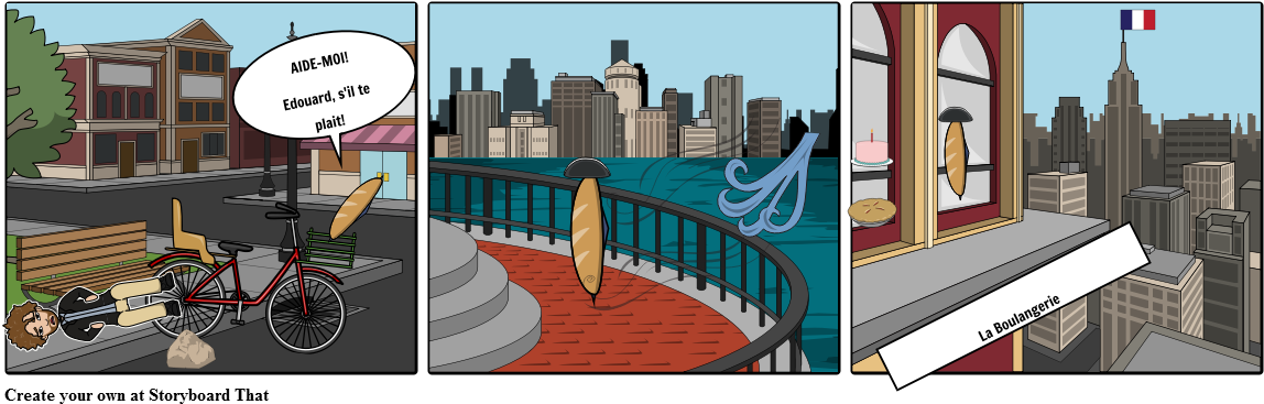 Colette La Baguette - Illustration (1164x385), Png Download