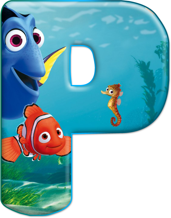 Alfabeto Decorativo Nemo Png - Finding Nemo Alphabet Letters (566x721), Png Download