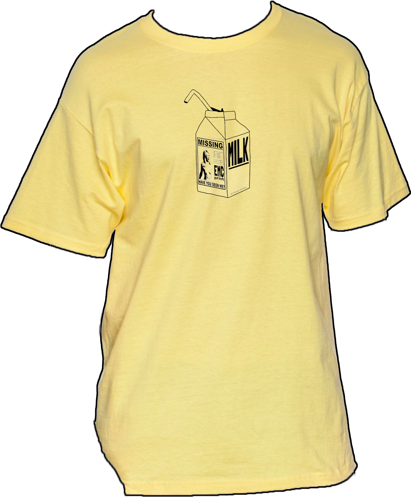 Milk Carton - Yellow - Ivory Colour T Shirt (1476x1805), Png Download
