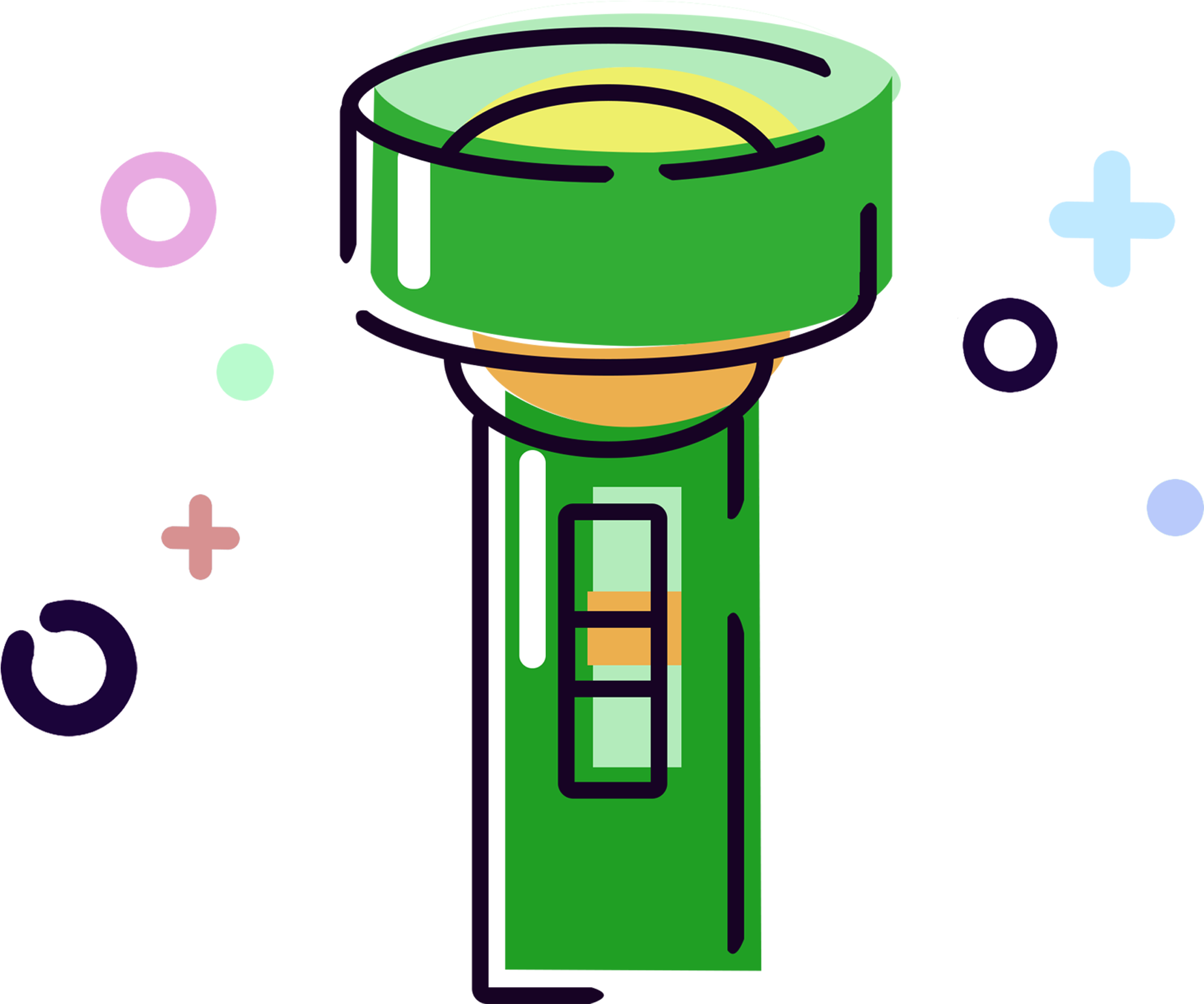 Mbe Daily Necessities Flashlight Cartoon Png And Psd - นาฬิกา การ์ตูน Png (2000x2000), Png Download