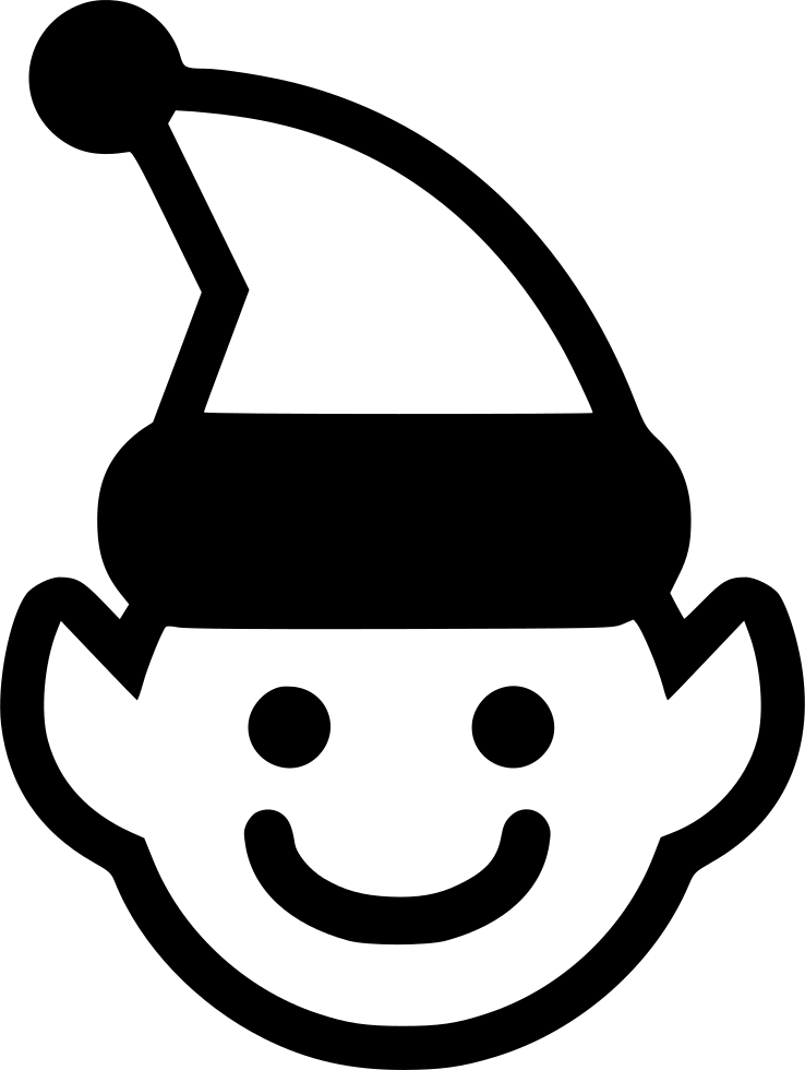 Png File - Christmas Elf Icons Black And White (738x980), Png Download