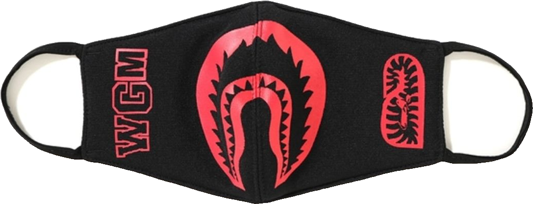 Bape Bi Color Shark Mask - Bape Mask Black Red (1080x1080), Png Download