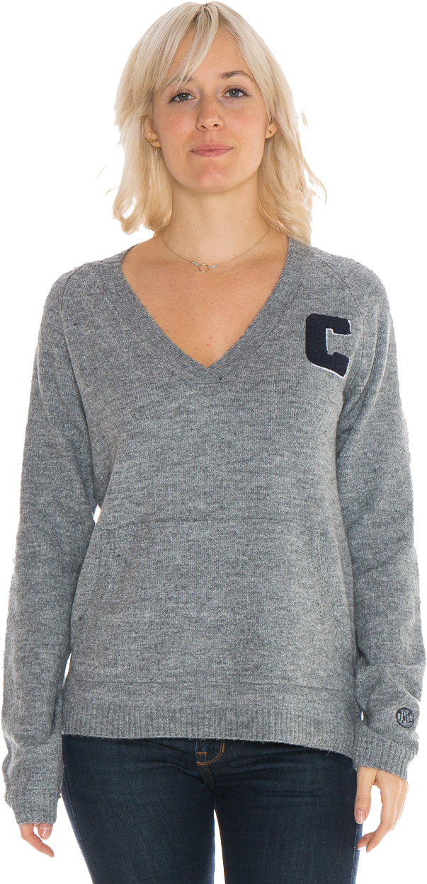 Columbia University Women's Boyfriend Sweater - Girl (853x1279), Png Download