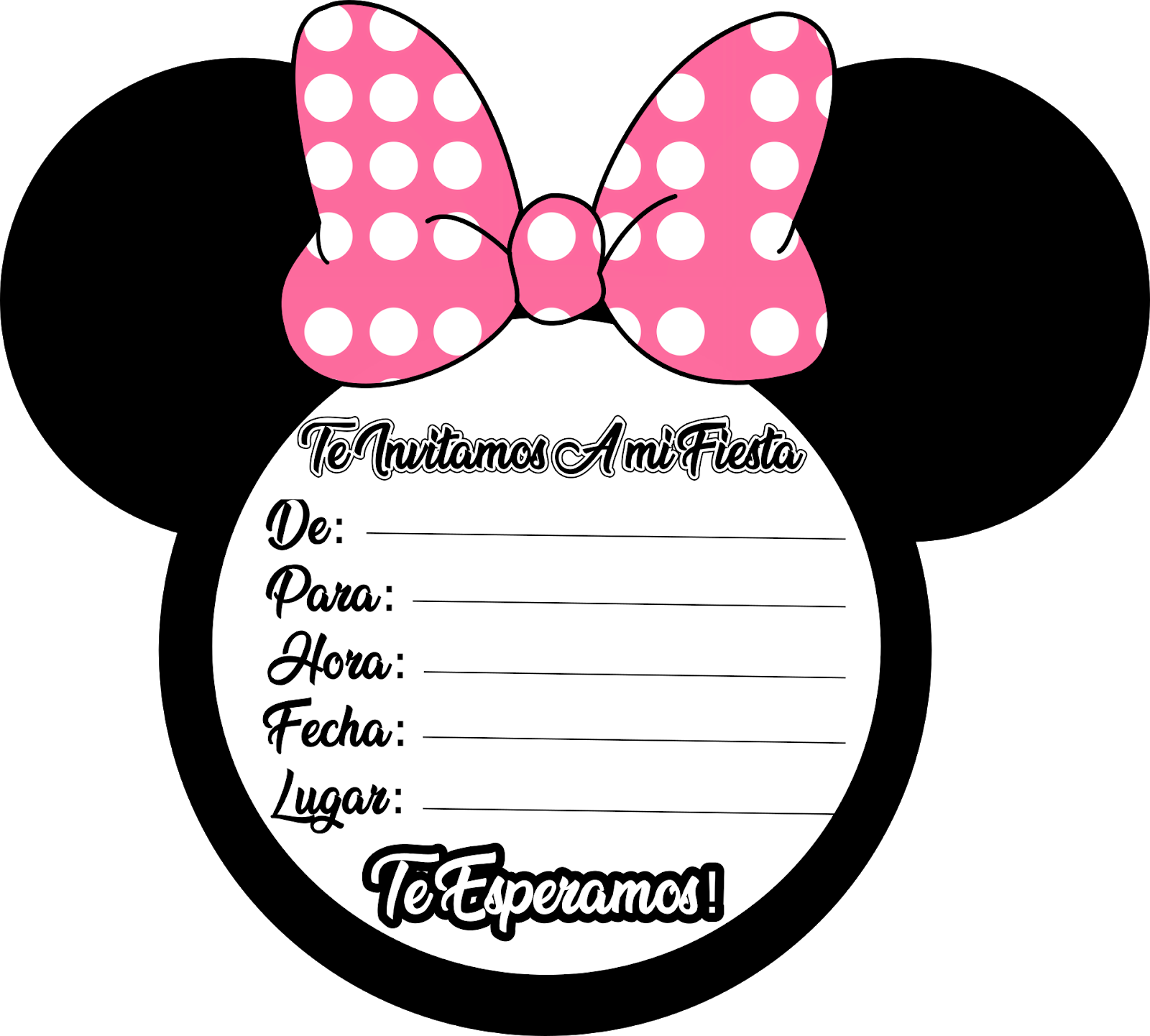 Tarjeta Minnie Png, Svg - Minnie Png (1600x1442), Png Download