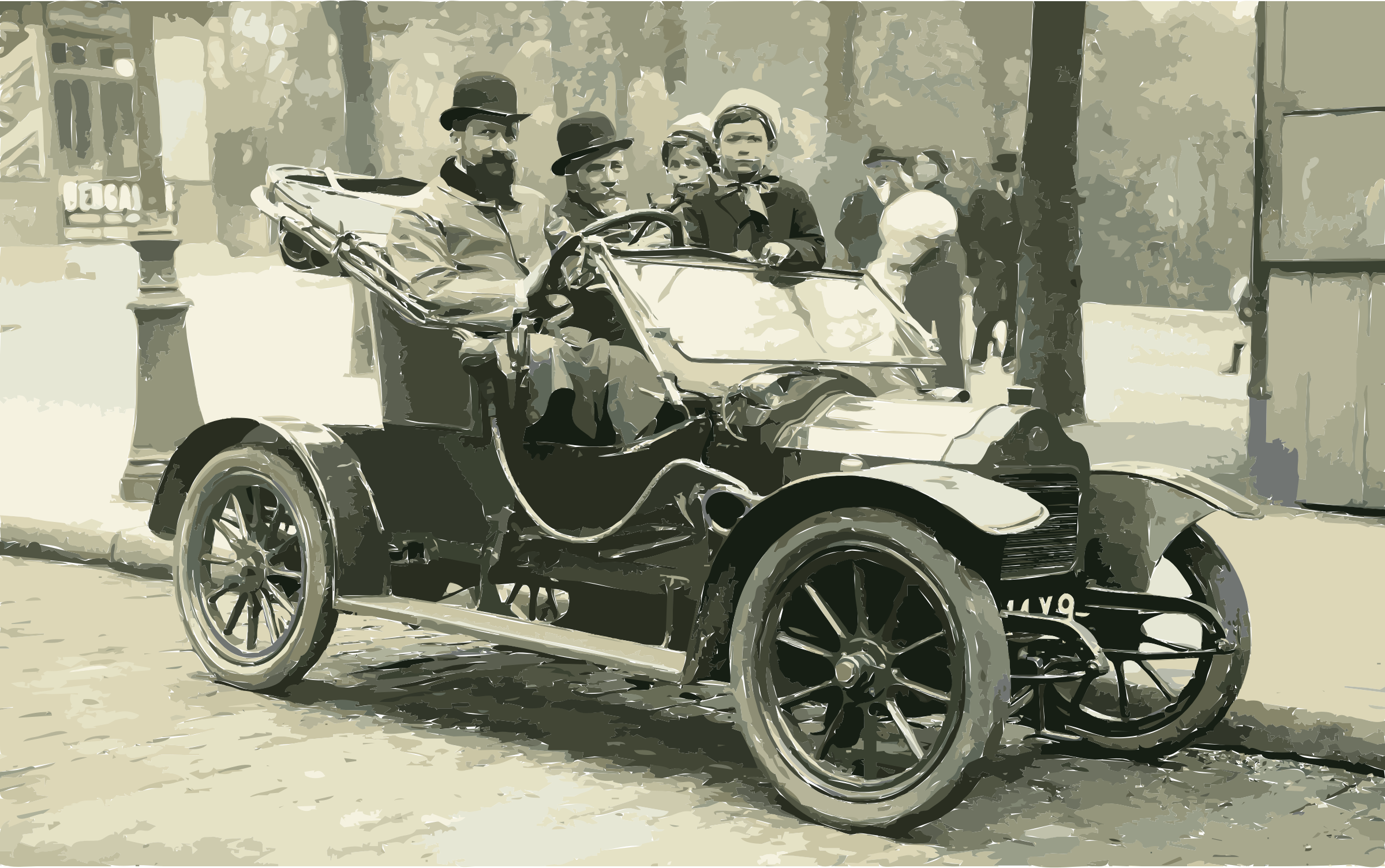 This Free Icons Png Design Of A Brouhot Car In Paris, (2400x1505), Png Download
