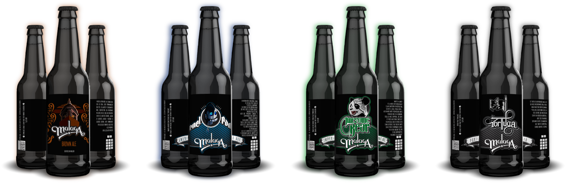Cerveza Malaqa Bottle Mockup Todas Perfil Sombra - Beer Bottle (1981x646), Png Download