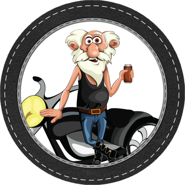 Old Biker Toppers & Tags - Gambar Ban Motor Kartun (630x630), Png Download
