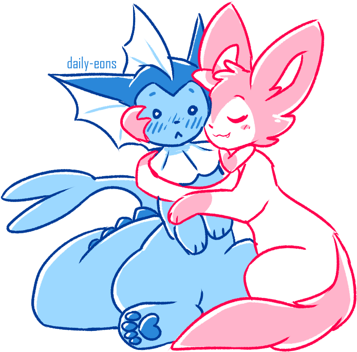 14 Nov - Vaporeon And Sylveon (928x765), Png Download