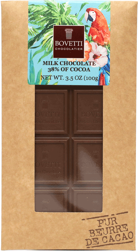 French Milk Chocolate Bar, 100g - Bovetti (900x900), Png Download