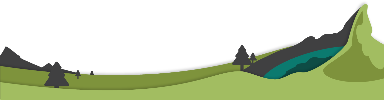 Caldera Mountain Landscape - Silhouette (1558x415), Png Download