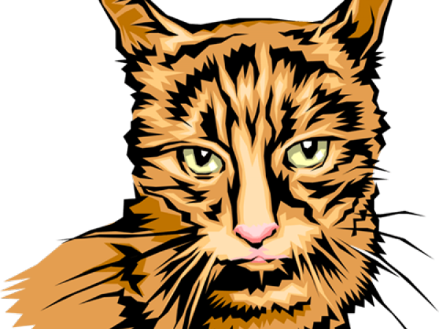 Tabby Cat Clipart Cat Head - Cat Grabs Treat (640x480), Png Download