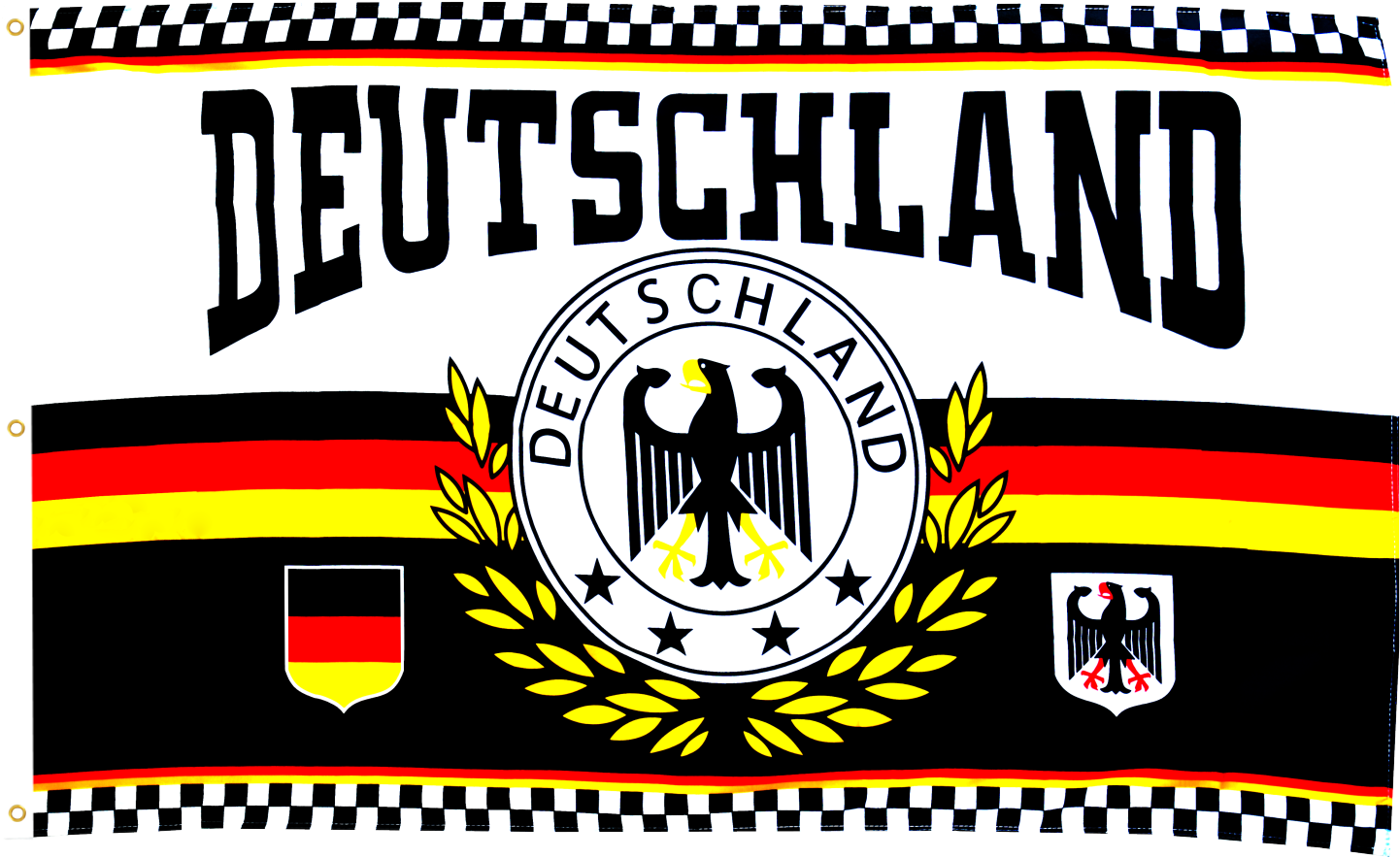 Buy Fan Germany Laurel Wreath 4 Stars Flags At A Fantastic - Fahne Befestigen Balkon (1500x993), Png Download