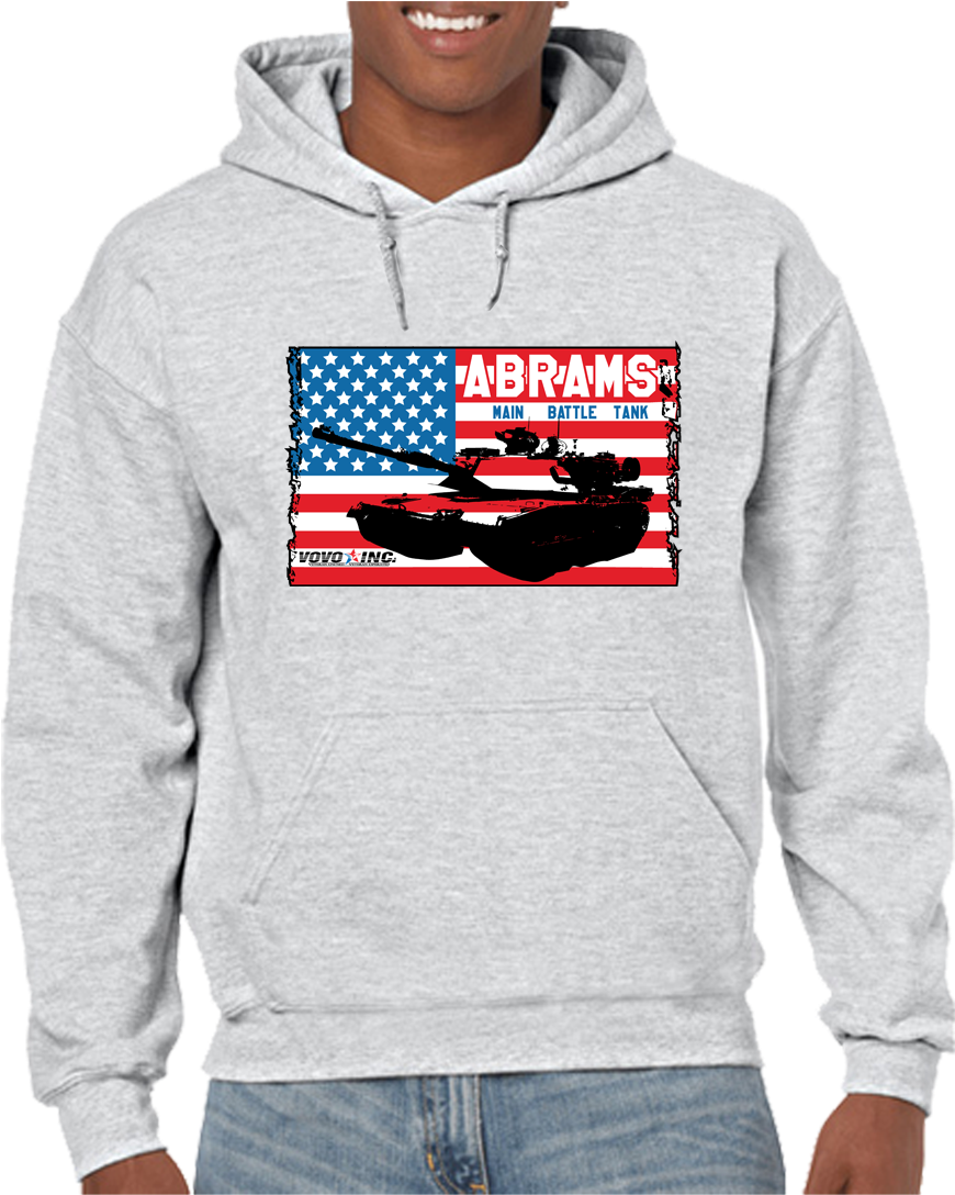 Usa M-1 Abrams Tank Flag Hoodie Hooded Pullover Sweatshirt - Gildan Ash Grey Hoodie (875x1134), Png Download