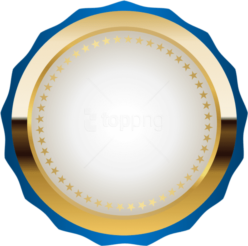 Free Png Download Seal Badge Blue Gold Clipart Png - Badge Images Png (850x846), Png Download