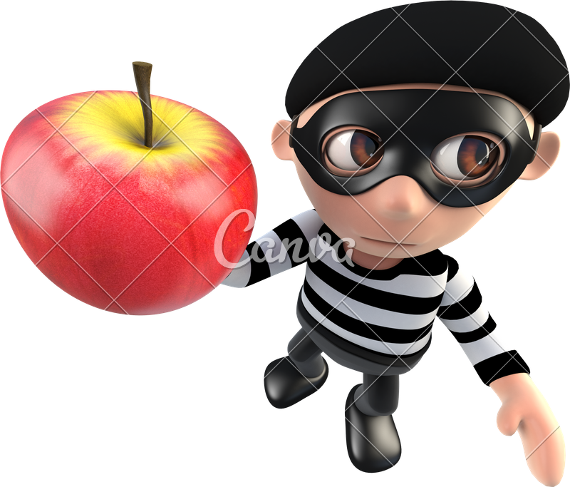 D Funny Burglar - 3d Funny Cartoon Burglar Thief Holding (800x683), Png Download