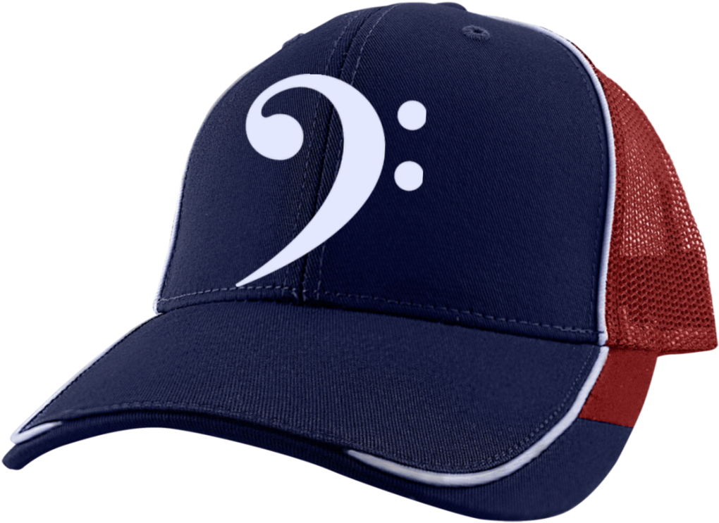 Colorblock Mesh Back Bass Clef Embroidered Hat - Baseball Cap (1024x1024), Png Download