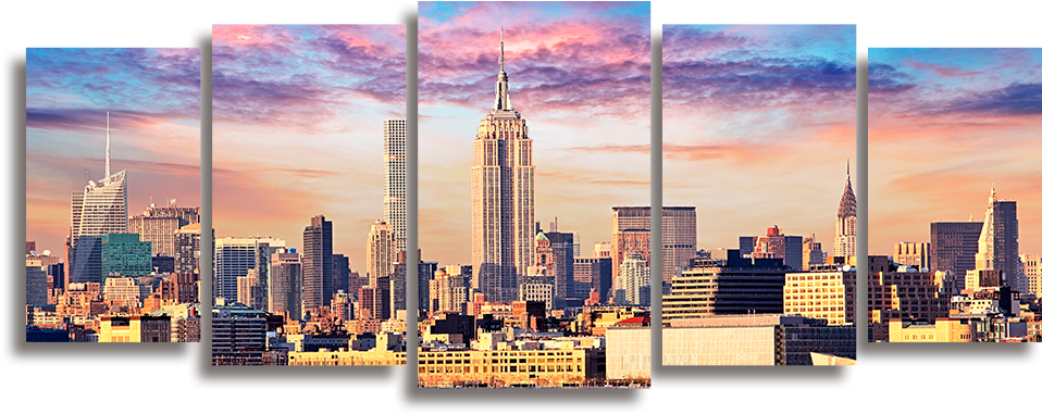 Empire State Building Over Hudson River - Metropolitan Area (960x487), Png Download