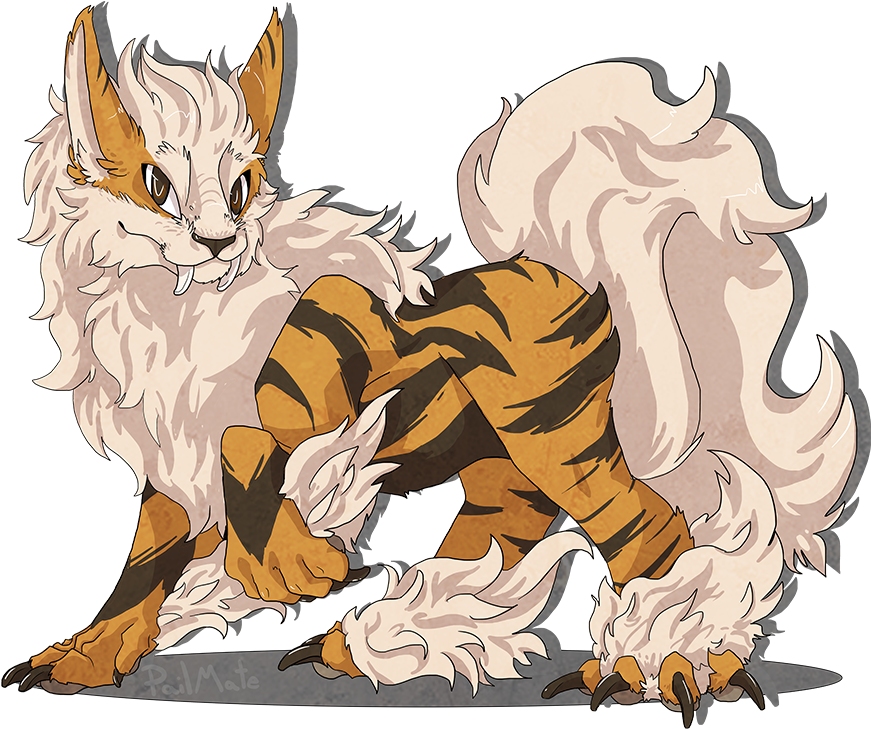 Arcanine - Cartoon (871x800), Png Download