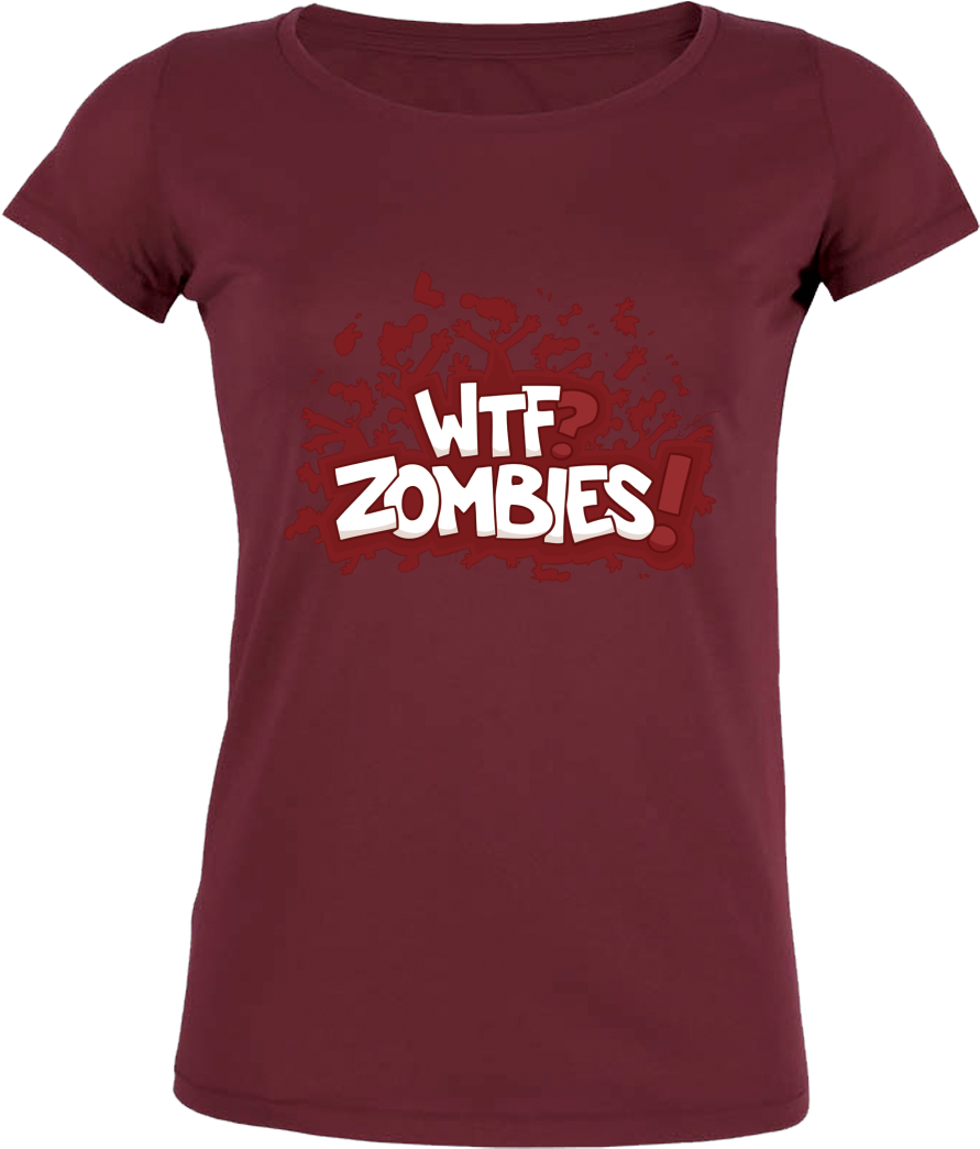 Bender Wtf Zombies T-shirt Stella Loves Girlie Burgundy - Active Shirt (1044x1044), Png Download