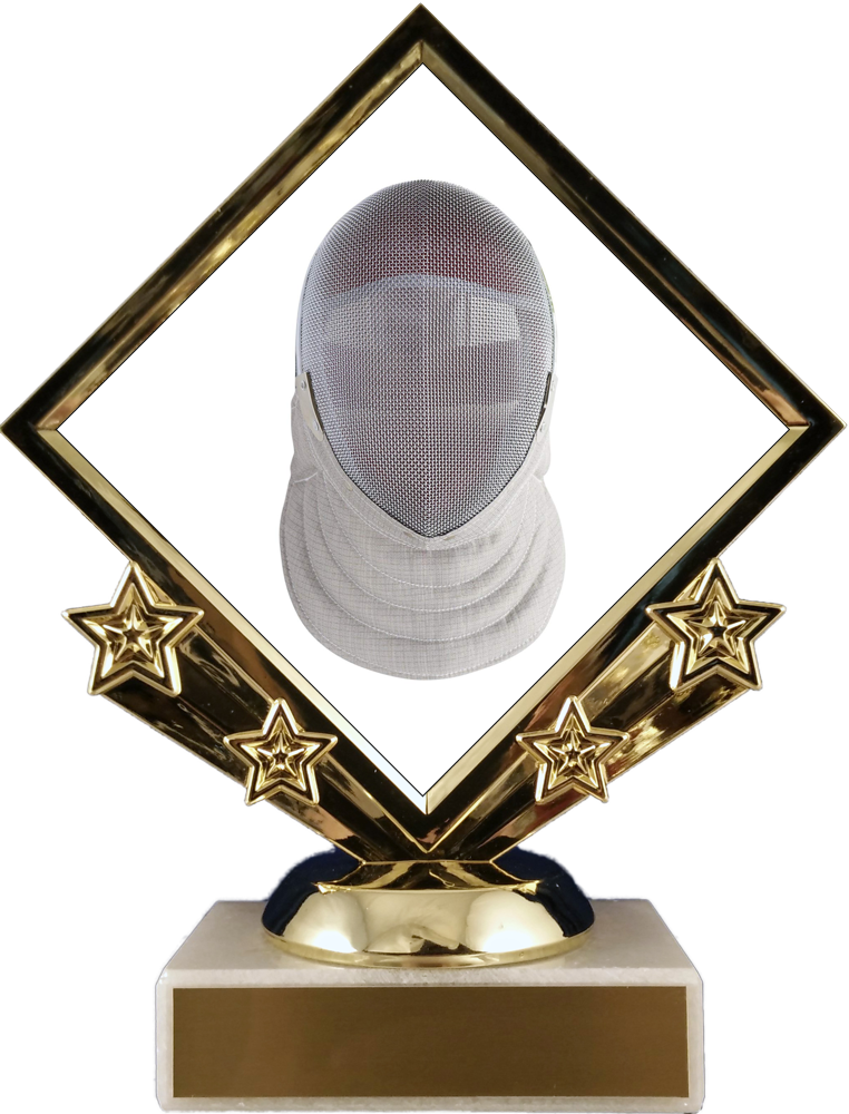 Fencing Logo Diamond Trophy - Schoppy's Since 1921 (762x1000), Png Download