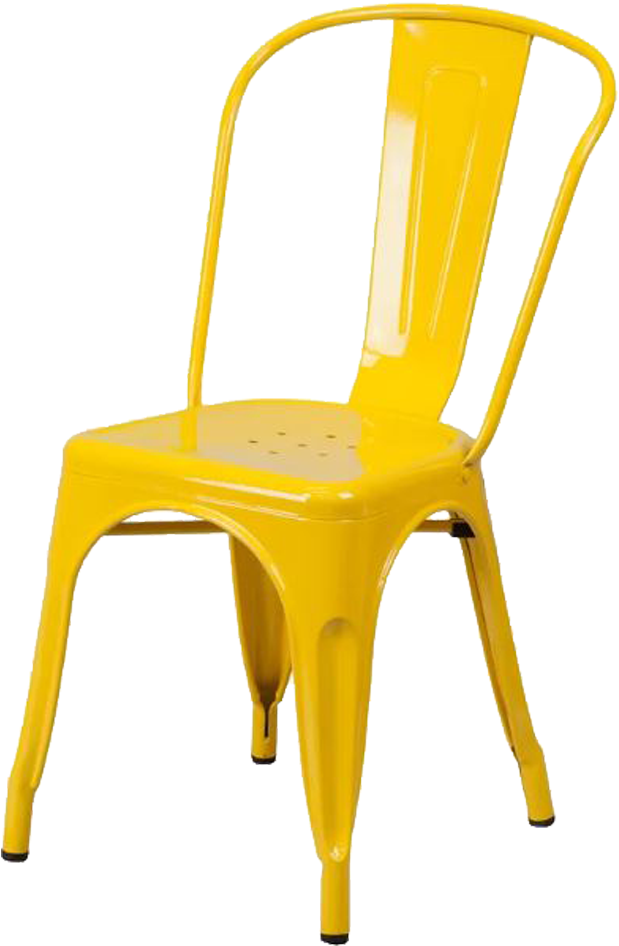 Metal Yellow Chair - Outdoor Yellow Chair (1018x1018), Png Download